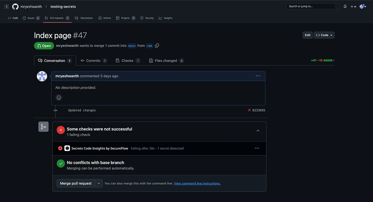 PR Check Flow Guided Remediation 1