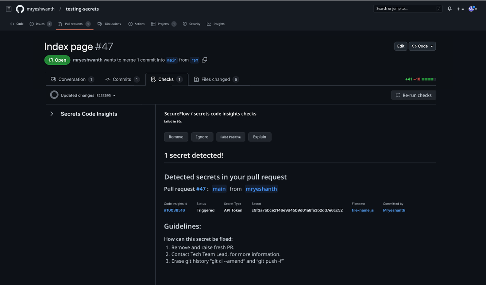PR Check Flow Guided Remediation 2