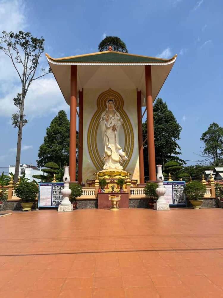 Guanyin statue in an open-air shrine